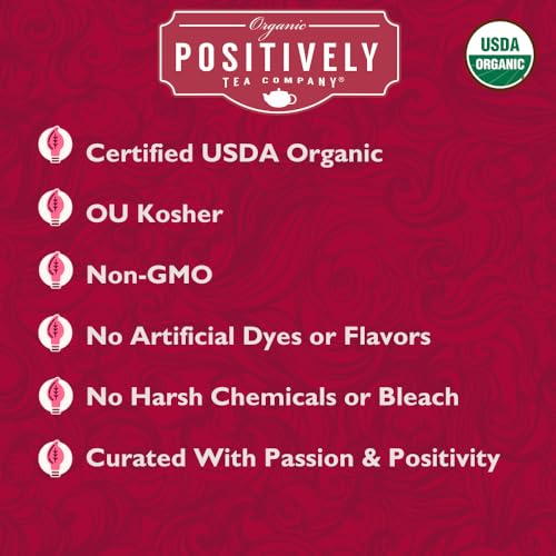 Image of Organic Positively Tea Company, Hibiscus Herbal Tea Bags, 20 Count, 0.8 ounces