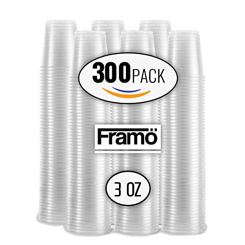 3 Oz Clear Plastic Cups by Framo, For Any Occasion, BPA-Free Disposable Transparent