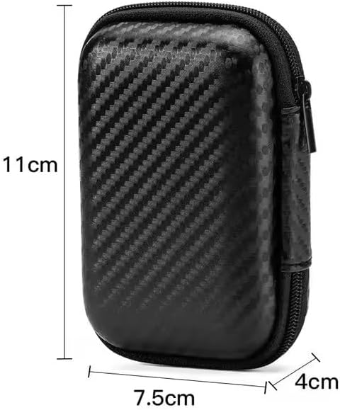 Dimensions of the protective storage case: 11cm height, 7.5cm width, 4cm depth