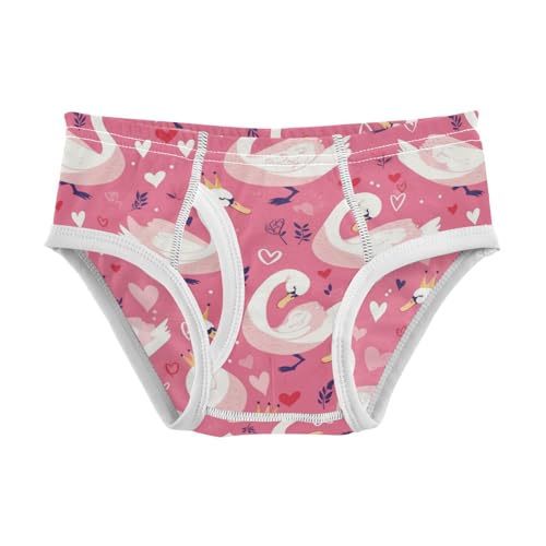Wusikd Cute Swans Crowns Boys' Underwear Cotton Hearts Pink Boys Briefs Soft Toddler Underwear 2T