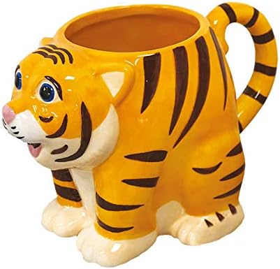 Deluxebase Crockery Critters Mug - Tiger from Animal Shaped Novelty Mug for Children and Adults. Cute tea mug and coffee cup.