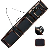 LIWSHWZ Snowboard Bag with Wheels,Fully Padded Rolling Ski Bags for Air Travel,Extendable 165-177CM Ski Travel Bag for Snowboard, Double Skis,Boots, Helmet,Ski Gear,900D Water Resistant Oxford Fabric