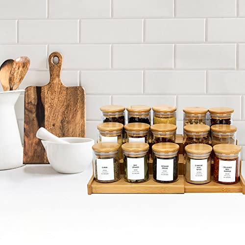 Juneheart 32 Pcs Glass Spice Jars With Bamboo Lids And 194 Waterproof Labels, 4Oz Clear Food Storage Containers For Kitchen Sugar Salt Coffee Beans #TOP5