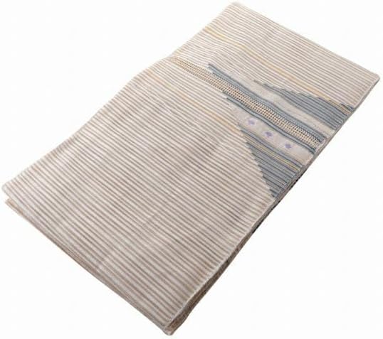 夏用 お仕立て上がり 名古屋帯 八寸 絽 つづれ お太鼓柄 ベージュ ro-317-50