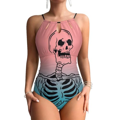Maillots de bain une pièce crâne ventre plat pour affiner la silhouette à la plage