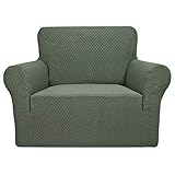 YEMYHOM Couch Cover Latest Jacquard Design High Stretch Sofa Chair Covers for Living Room, Pet Dog Cat Proof Armchair Slipcover Non Slip Magic Elastic Furniture Protector (Small, Army Green)
