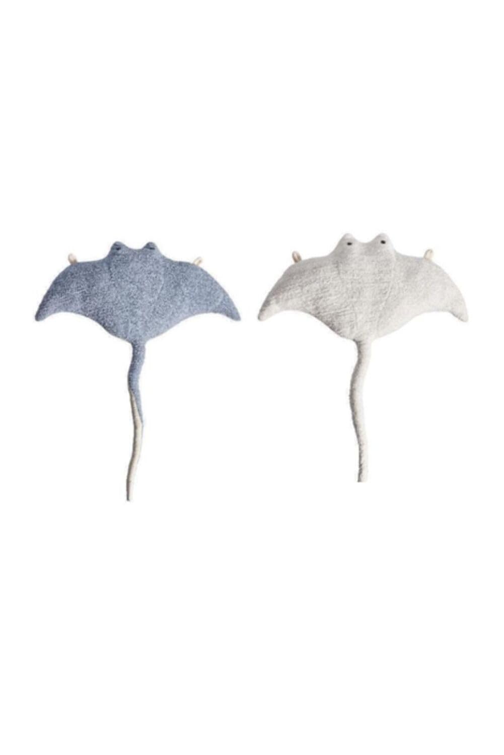 Zestaw 2 pluszowych pluszaków dla dzieci z formado do mantarraya azul claro y mantarraya blanco