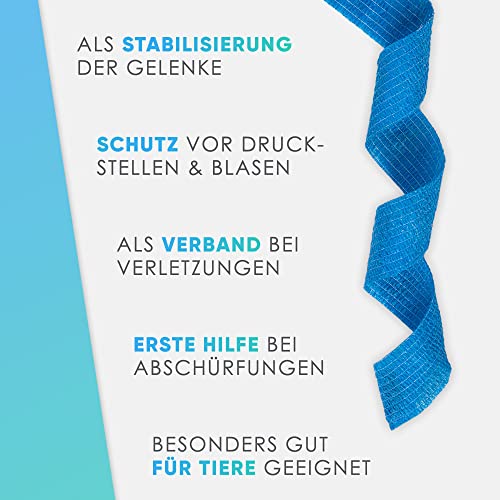 Venda autoadhesiva para los dedos Health Press® elástica y azul de 2,5 cm con 8 rollos 3