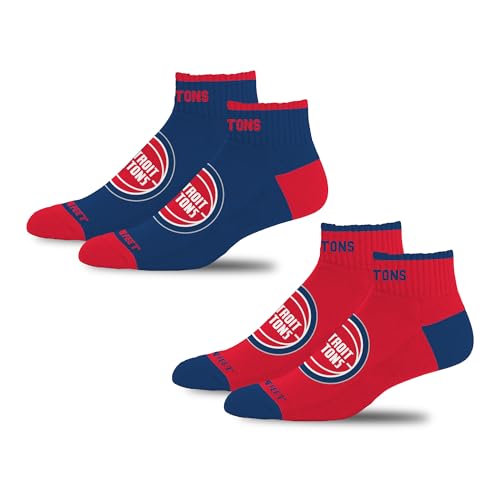For Bare Feet NBA DETROIT PISTONS Front and Center 2 Pack Team Colors Large
