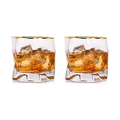 Unique Irregular Whiskey Glasses Set of 2 Cover