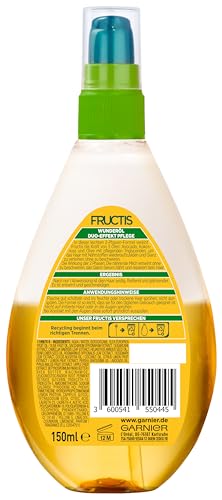 Garnier Duo-Effekt Pflege Oil Repair Haarkur, Intensiv Haaröl zum Sprühen ohne Ausspülen, mit wertvollen Natur-Ölen, für trockenes, strapaziertes Haar, Fructis, 1er Pack - 150ml