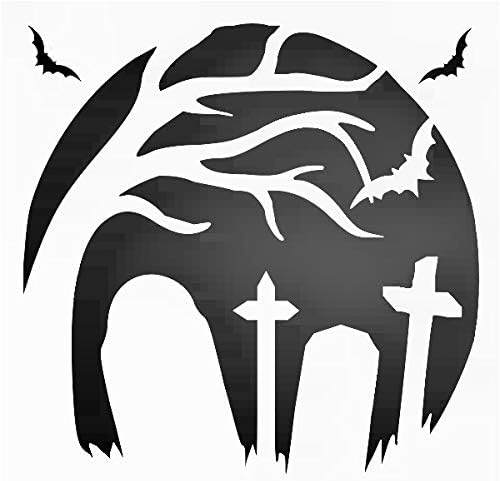 Gravestones Reusable Sturdy Stencil Clear Custom Cut Plastic Sheet Template Cutout Sign DIY Supplies for Airbrush Painting Drawing 1-5.5x5.5 inch