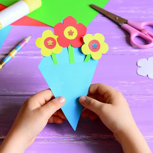 200 Stück Mini Brads Bunt mit Lochzange, Musterbeutelklammern Metall Rundkopfklammern Scrapbooking Brads für Basteln Kartenherstellung DIY Handwerk Büro Papier