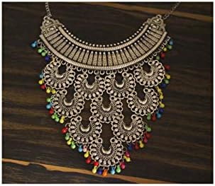 Ethnic Fashion Handmade Bohemian Gypsy Statement African Indian Turkish Tribal Oxidized Collar Silver Choker Necklace