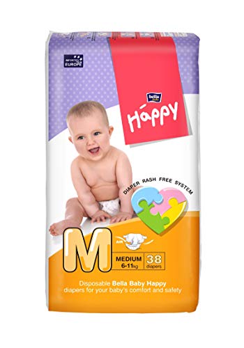 Bella Baby Happy Diapers - 38 Pieces (Medium, Pack of 6)