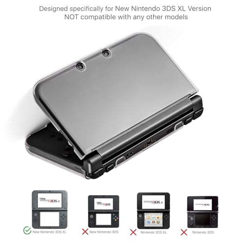 FiiMan Ultra Clear Crystal Transparent Hard Shell Protective Case Cover for Nintendo NEW 3DS XL LL, Skin Accessory Compatible with Handheld Gaming Console