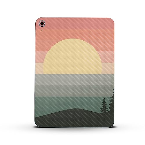 Image of MightySkins Carbon Fiber Skin Compatible with Apple iPad 10.9 inch 10th Gen (2022) Full Wrap Kit - Sunset Forest | Protective, Durable Textured Carbon Fiber Finish | Easy to Apply | Made in The USA