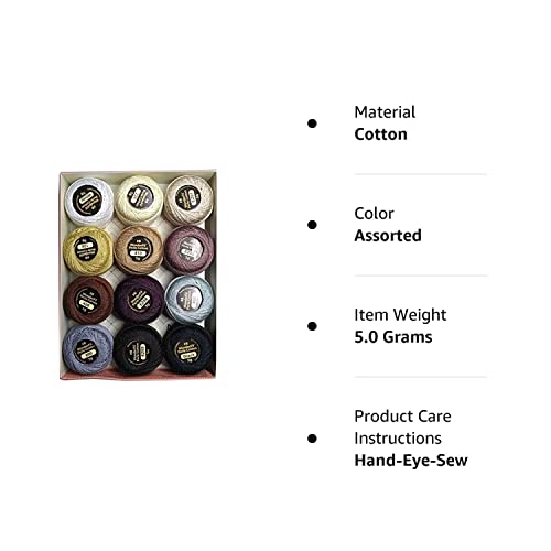 Wonderfil Eleganza #8 Perle Cotton Embroidery Thread Sampler Collection,"Neutrals" #TOP1