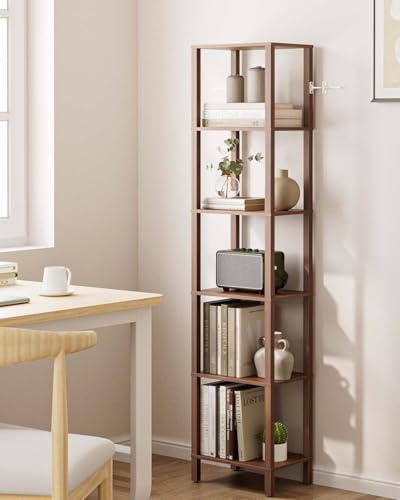 Apetaccat Open Book Shelf, 6 Tier Tall Bookshelf, Freestanding Shelf