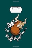  Composition Notebook: cool head bull wildlife animal cow vector image - 50 sheets, 100 pages - 6 x 9 inches