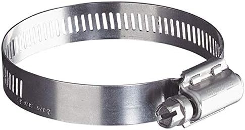 Worm Gear Hose Clamp: 304 Stainless Steel, Perforated Band, 9 in “ 15 in Clamping Dia, 100 PK, 4823270, 45RH50