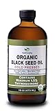 Organic Black Seed Oil - USDA Certified, Cold Pressed Glass Bottle 16oz - Over 1.5% Thymoquinone Turkish Black Cumin Nigella Sativa Non-GMO 100% Pure Blackseed Oil