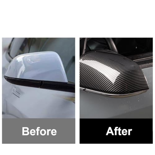 Couvercle de rétroviseur latéral Tesla Model 3 style carbone finition luxe