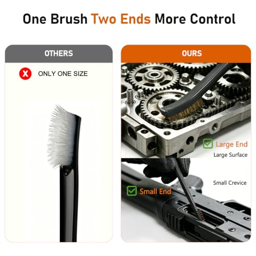 Image of 10 Pcs Gun Cleaning Brushes, 5 Bristle Types for Detail Cleaning