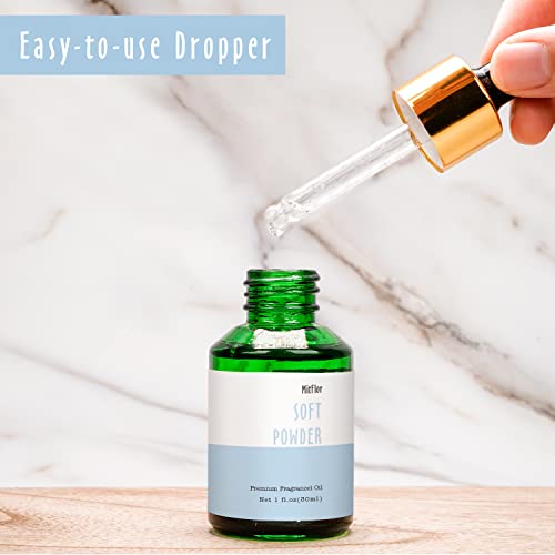 Image of Soft Powder Fragrance Oil, MitFlor Single Scented Oil, Large Size Fragrance Oil for Diffuser, Soap & Candle Making Scent, Aromatherapy Oil, Clean Scent for Home Fragrance, 30ml