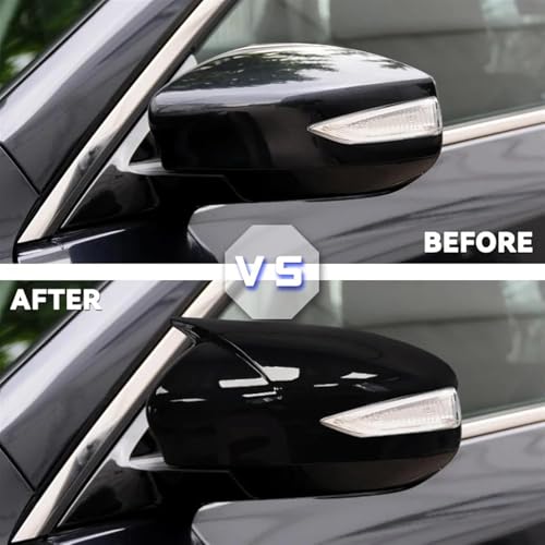 Image of KMH Batman Style Car Mirror Caps Covers Compatible with Hyundai New Creta 2020-2024, Car Accessories (Gloss Black) Set of 2 Pcs