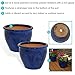 Sunnydaze Chalet 12-Inch Outdoor Ceramic Planter - UV- and Frost-Resistant - Imperial Blue Glaze Finish - Set of 2