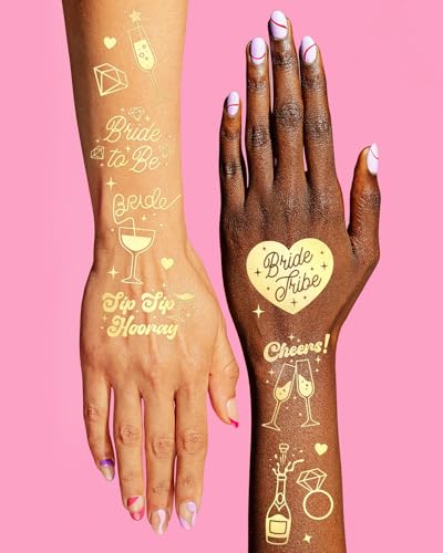 xo, Fetti 30 Bride Tribe Metallic Tattoos | Bachelorette Party Decorations, Bridesmaid Favor + Bride to Be