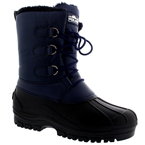 Image of POLAR Mens Muck Lace Up Short Nylon Winter Snow Rain Lace Up Casual Duck Boots