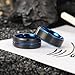 Zillaly Men's Tungsten Wedding Ring - 8mm Tungsten Ring, Comfortable Fit, Center Groove, Fashionable Gold Blue Black, Suitable for Grooms