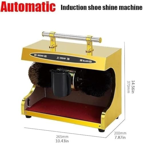 Automatic Shoe Polisher Machine - Double Brush Electric Leather Cleaner for Dust Removal & Polishing, Stainless Steel Pedals - Ideal for Hotels & Offices
