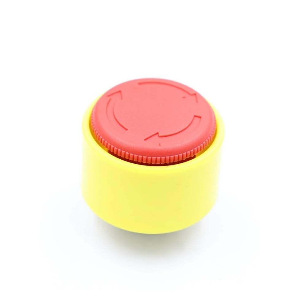 1 juego de máscara de parada 1NC cubierta protectora para botón de parada de emergencia, interruptor que evita mal funcionamiento, amarillo 22 mm