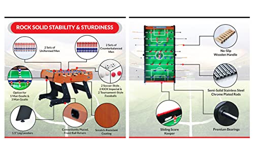KICK Majesty 55" Folding Foosball Table (Brown)
