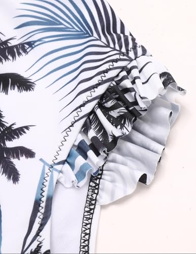 Arshiner Girls Two Piece Swimsuit Ruffles Flounce Printed Bikini Set Swimwear Girl Bathing Suits with Chest Pad 4-15 Years4