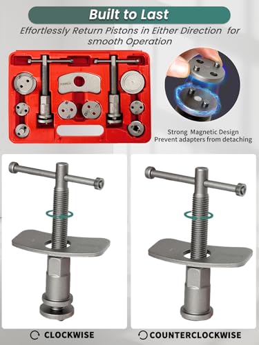 Punmew Brake Caliper Compression Tool 24-Piece Heavy Duty Disc Brake Piston Caliper Compressor Rewind Tool Set with C Hanger