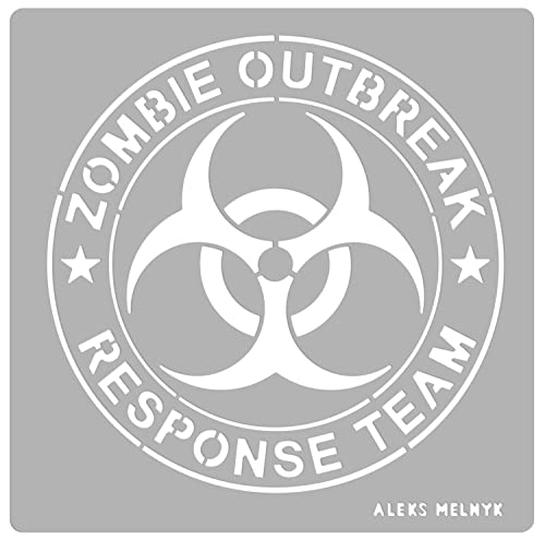 Aleks Melnyk #69 Biohazard, Zombie Outbreak Response Team Metal Stencil for Wood Burning, Toxic Waste Decoration, Contaminated Sign, Hazard Sign, Radioactive, Templates, Pyrography, Dremel Stencil