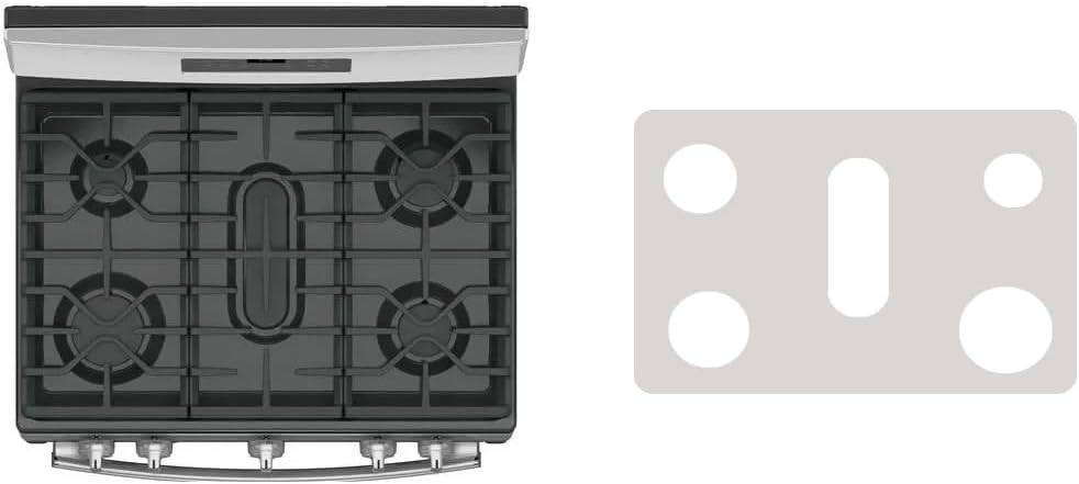 Custom Fit Reusable Burner Liner for General Electric GE Gas Range Stove Protect Your Stovetop with this Splatter Guard Cover in Silver - JGBS66REKSS
