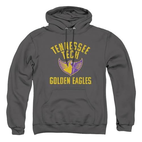 Tennessee Technological University Official Tennessee Tech Golden Eagles Logo Unisex Adult Pull-Over Hoodie,Charcoal, Large