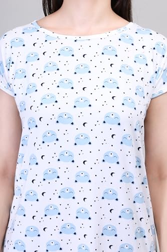 Image of CAMEY Printed Knee Length Nighty|Loungewear|Nightwear|Sleepwear|Home Wear Short Nighty for Women