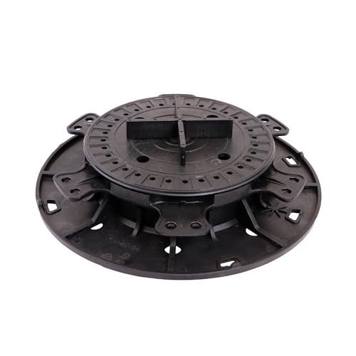 Gartenwelt Riegelsberger justierbarer Plattenlager PRO Stelzlager Stellfuß für Terrassen-Platten Keramik Stein Beton Fliesen höhenverstellbar 40-64 mm | 10 Stück