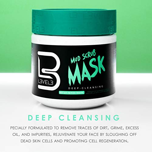 Level 3 Mud Facial Scrub - Reduces Acne - Gentle And Effective Exfoliation - Reduces Clogged Pores #TOP3