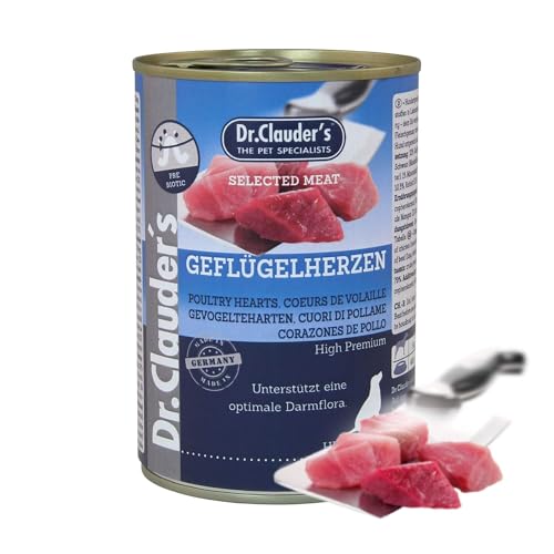 Dr. Clauders Selected Meat mit Geflügelherzen | 6X 400g Hundefutter