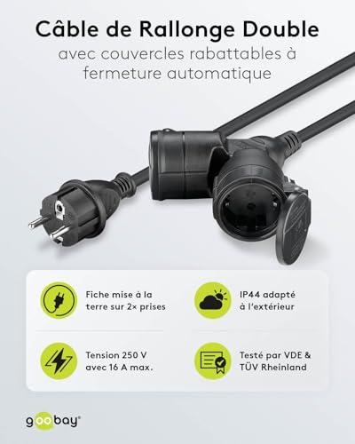 Câble 10m extérieur IP44 pour brancher tous vos appareils sans risque