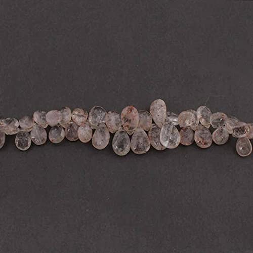 Quartz rutilé brun de qualité supérieure taillé en briolettes poires pour bijoux d'exception