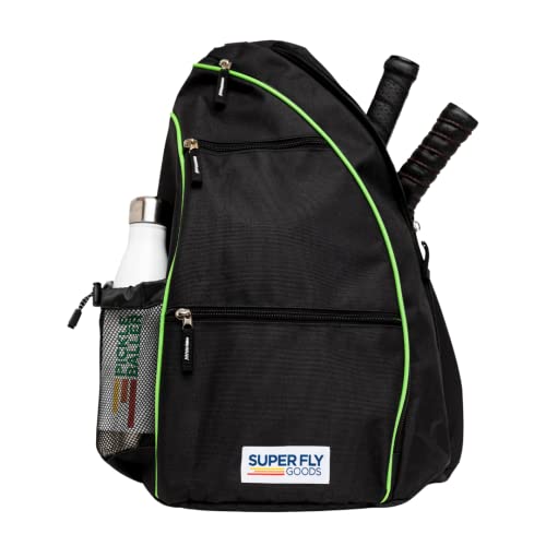Image of Super Fly Goods Pickleball Tennis Bag Backpack | Women Men Tennis Backpack or Sling Reversible | Pickleball Paddle, Tennis Rackets, Badminton Racquet, Squash Racquet, Balls and Other Accessories