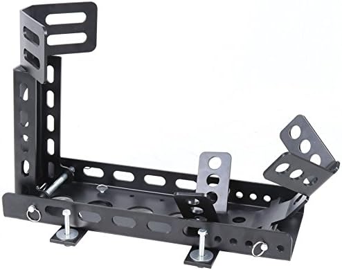 ECOTRIC Adjustable Detachable 3000 lbs Weight Capacity Motorcycle Wheel Chock Stand for 14"-22" Wheels w/Mounting Kit Steel Trailer Stand Stable Tubes Holes Heavy Duty Motorcycle Stand Trailer